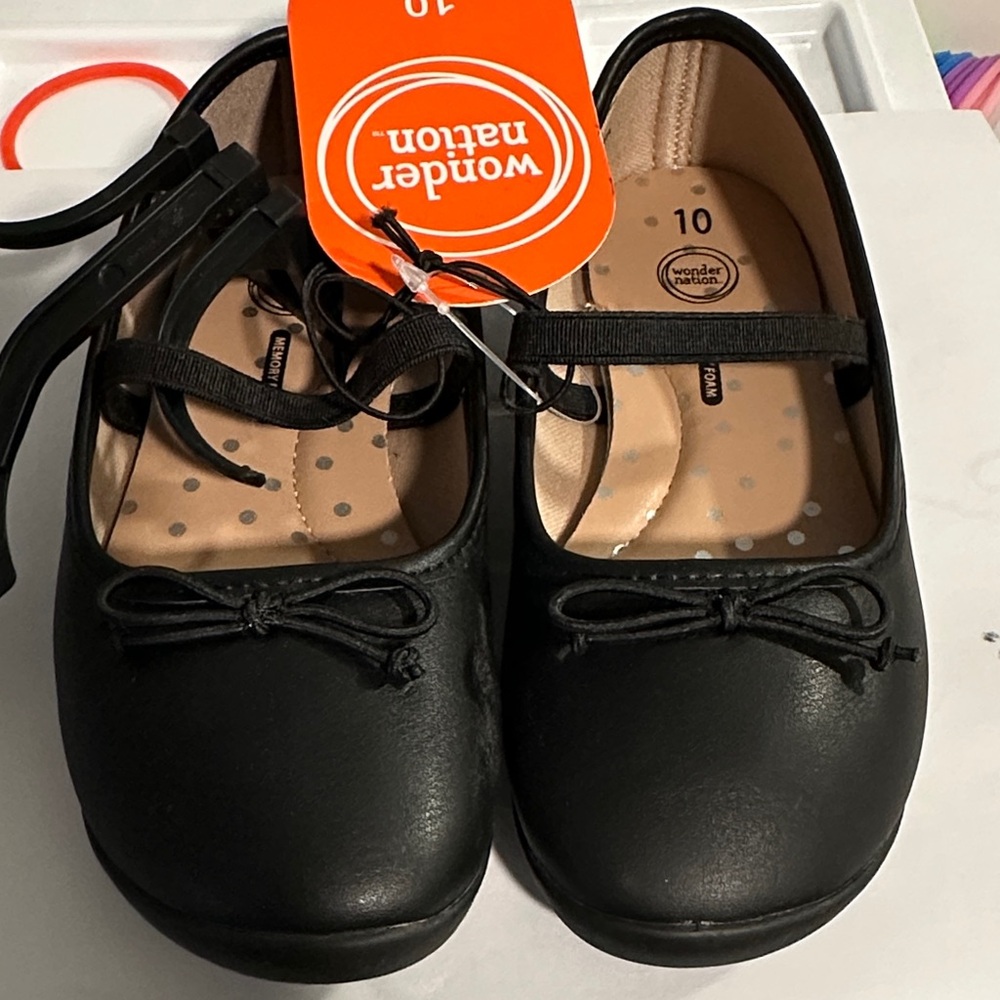 Wonder Nation Black Dress Shoes for Kids
